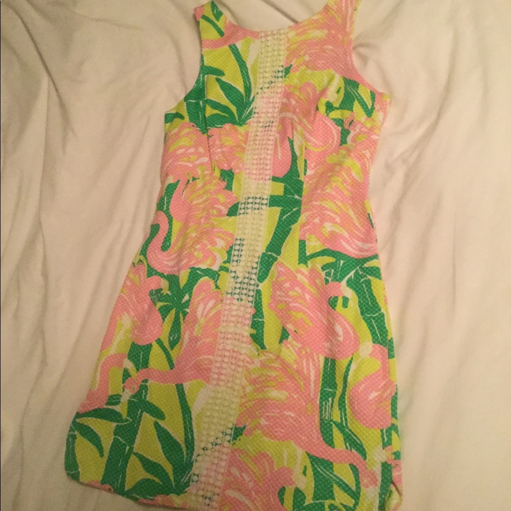 Lily Pulitzer flamingo sheath dress Size 4